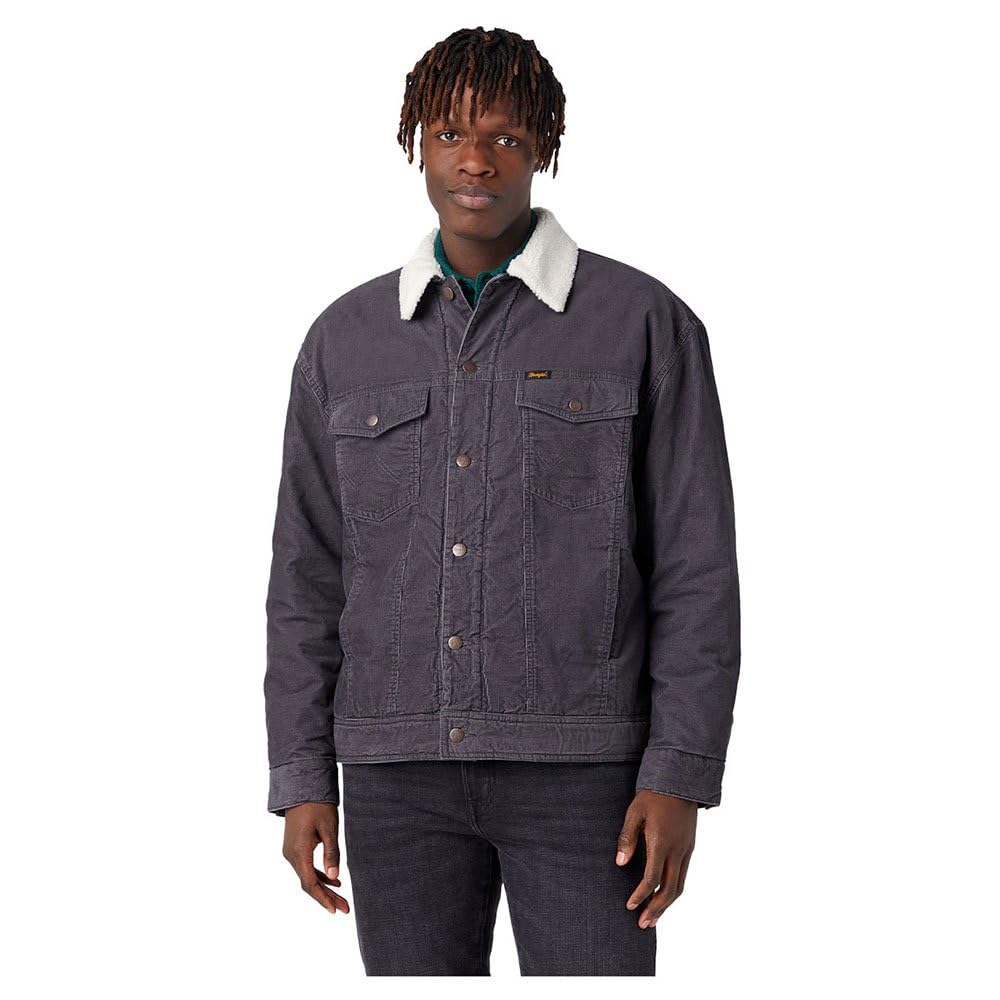 Wrangler Herren Antifit Sherpa Jacket M FADED BLACK, M FADED BLACK