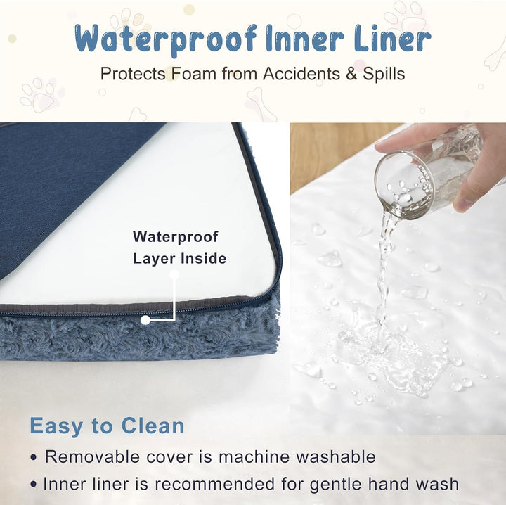 EMPSIGN Stilvolle Hundebett-Matte, Wendematratze (kühl und warm), wasserdichtes Futter, abnehmbarer,