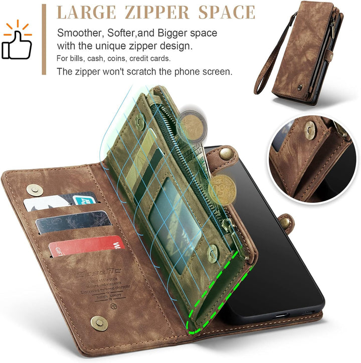 UFinetech Samsung A53 Hülle, Stossfest TPU Leder Flip Tasche Samsung Galaxy A53 5G Handyhülle, Magne