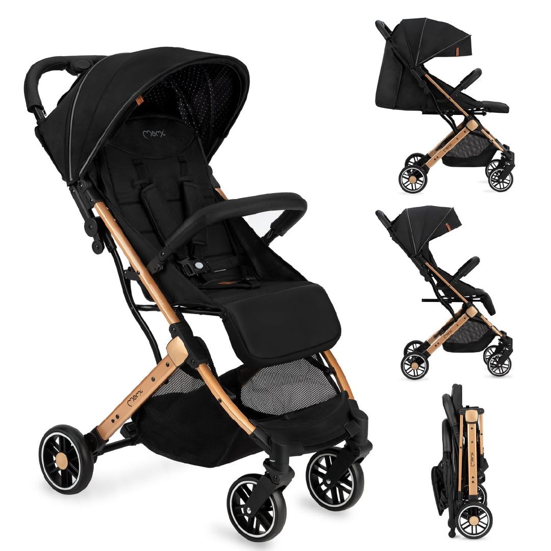 MoMi ESTELLE Kinderwagen ab 6. Monat (bis 15 kg), klappbarer Buggy mit 5-Punkt-Sicherheitsgurt, Eink