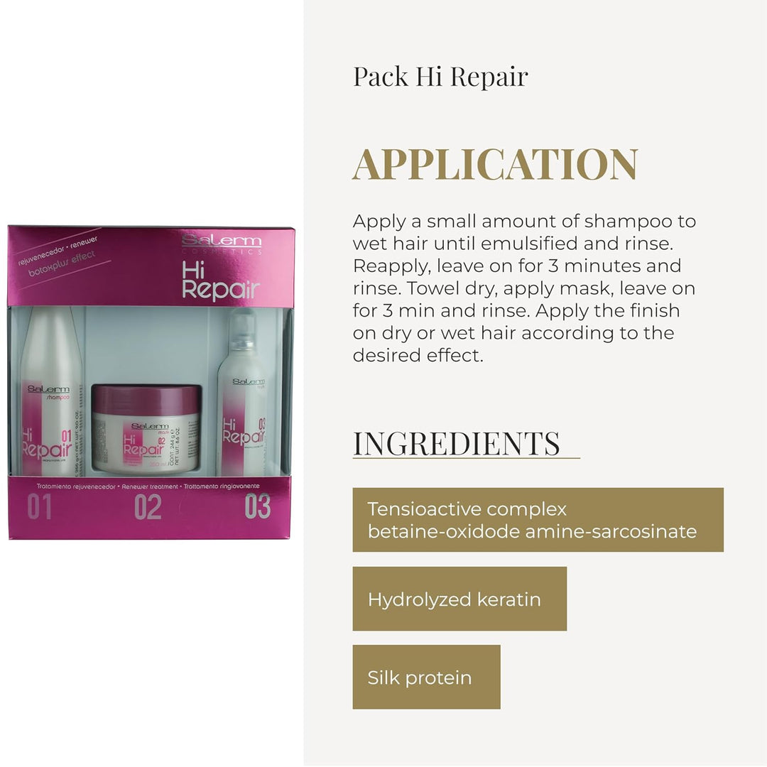 Salerm Cosmetics Hi-Repair - 3er Pack (3 x 200 ml) - Insgesamt 4.00 ml