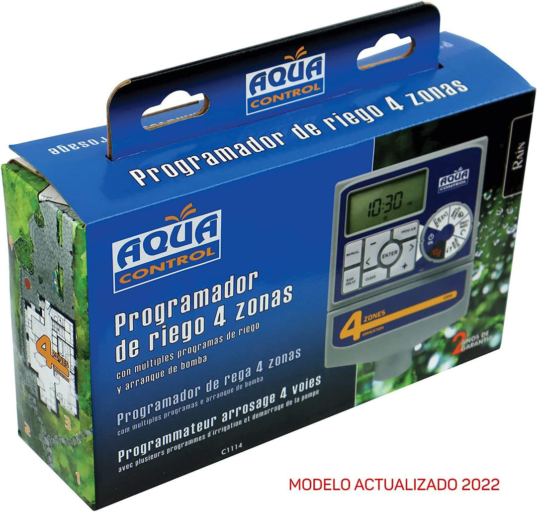Aqua Control - Automatischer Gartenbewässerungsprogrammierer mit Transformator und LC-Display, Geeig