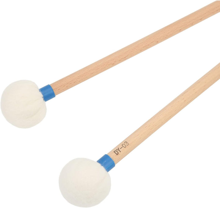 2 Stück Trommelschlägel Filzschlägel Sticks Drum Mallet Wollstockschlägel Hammer Ahorngriff Holzschl