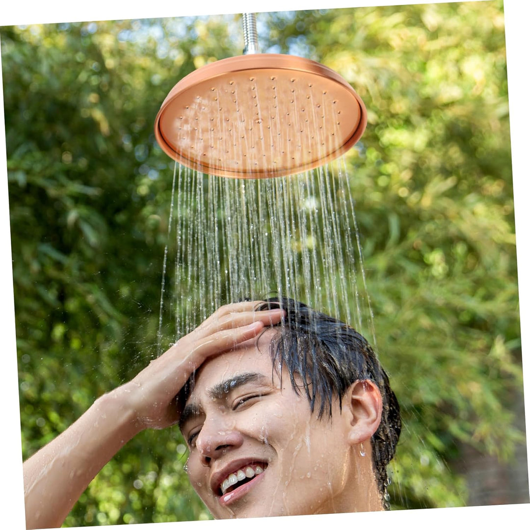 Cabilock Kupfer Duschkopf Round Dusche Sprinkler Niederschlag Duschkopf Retro Bad Regen für Zuhause