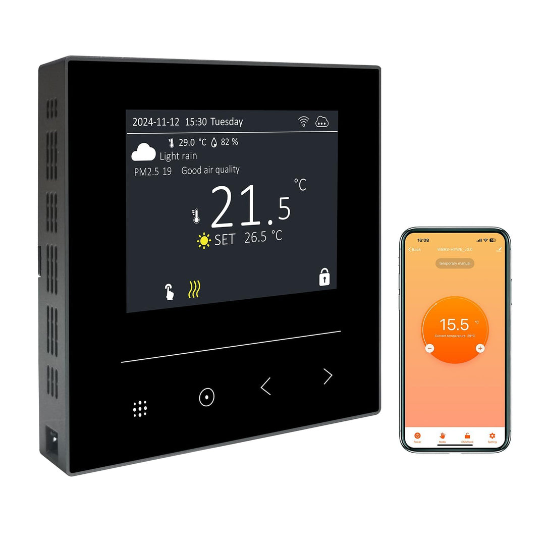 KETOTEK Smart Thermostat für Wasser Fussbodenheizung 3A, Digital Programmierbar Raumthermostat Kompa