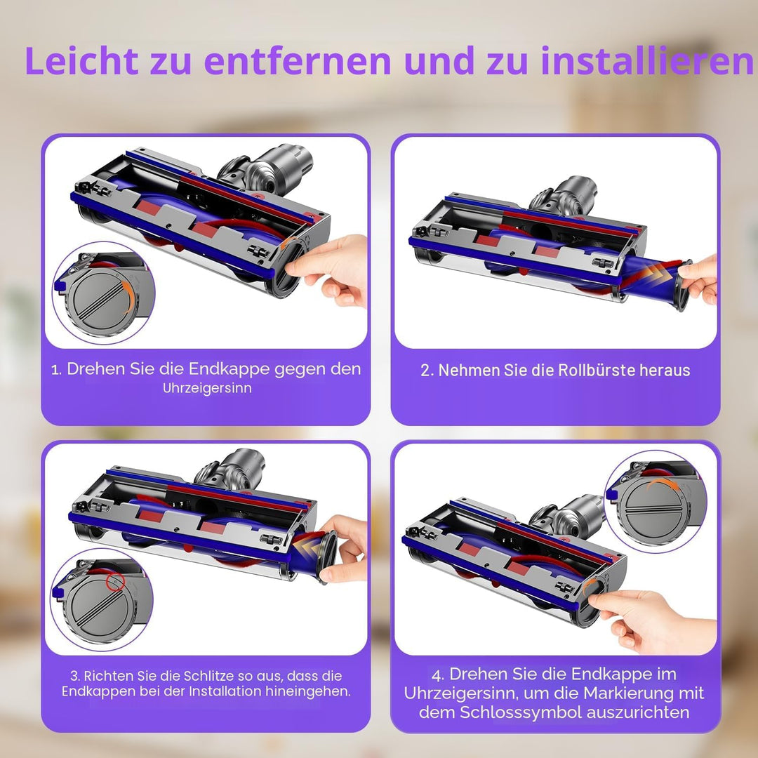Electric Brush Compatible with Dyson V7, V8, V10, V11, V15 Vacuum Cleaner Attachment, Part Direct Dr