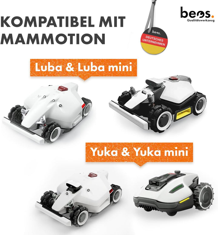 BEOS® 36 x Premium Titan Ersatzmesser + Schrauben mit Sicherung - Messer kompatibel mit Mammotion LU