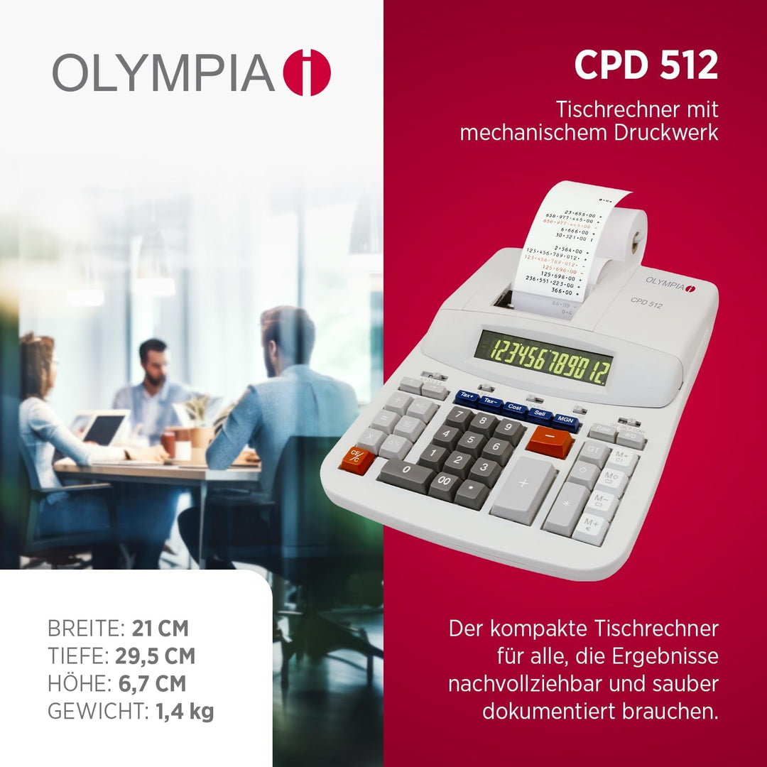 OLYMPIA Tischrechner CPD 512 Single, Single