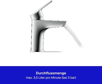 Duravit No.1 Waschtischarmatur, Grösse M (Auslauf Höhe 117 mm), Wasserhahn Bad, wassersparende Wasch