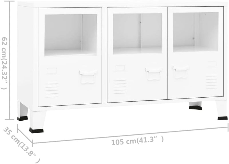 FIRBNUS 105x35x62 cm Industrial Sideboard Kommode mit Metallgriff Beistelltisch Highboard Schubladen