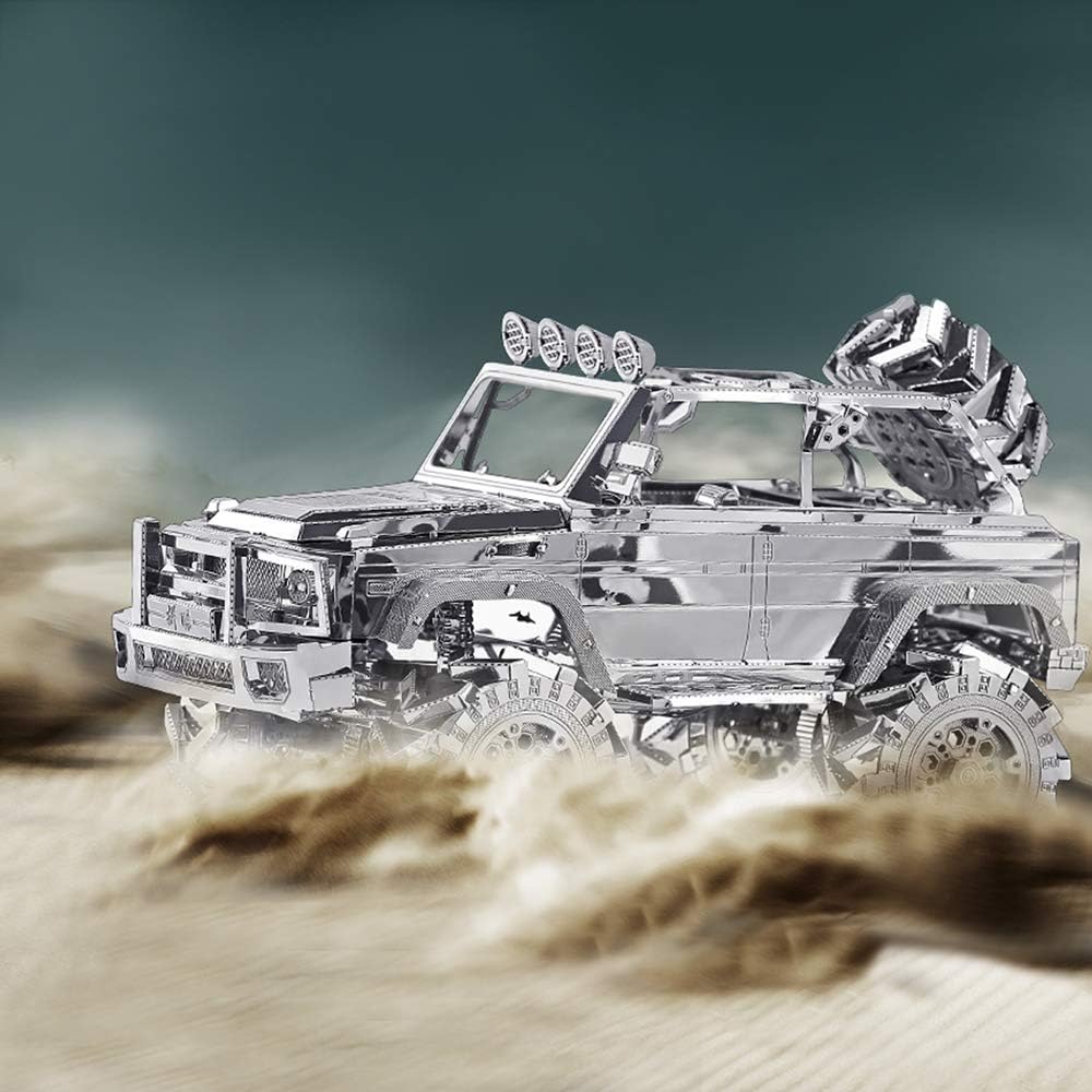 Piececool 3D Puzzle Metall Geländewagen, 3D Metall Puzzle Automodell für 340 Edelstahl, Ganzes Metal