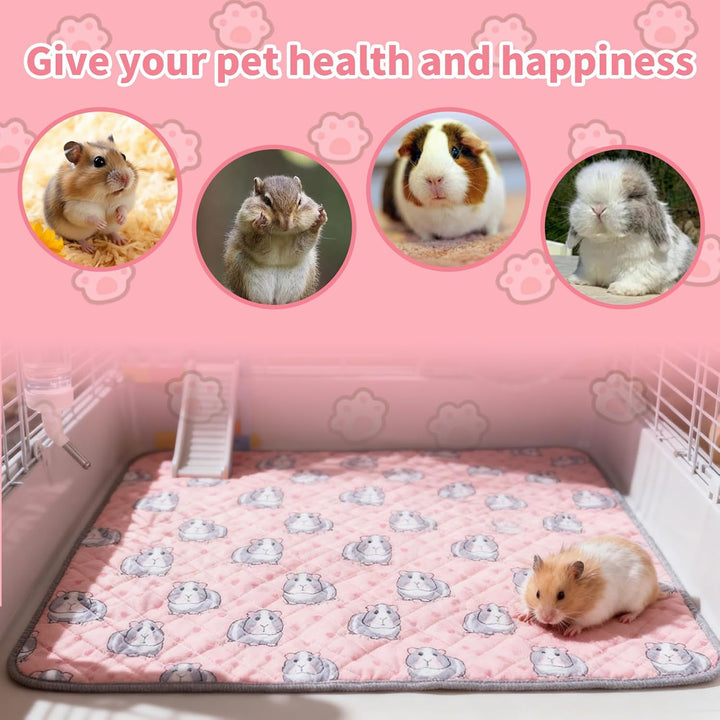 pipipads meerschweinchen, 2 Stück Pads für Meerschweinchen Hamsterkäfigmatte, 60x45cm, Rosa, Ideal F