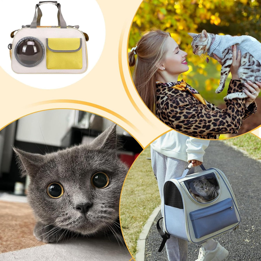 Haustiertransportbox | Tragbox Mit Blasenfenster Für Katzen | Tragbare Katzentransportbox Für Abente