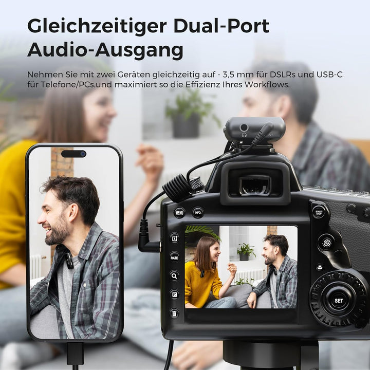 NearStream Wireless Lavalier Mikrofon für Android, iOS, Kamera, PC, kabelloses Mikrofon für Videoauf