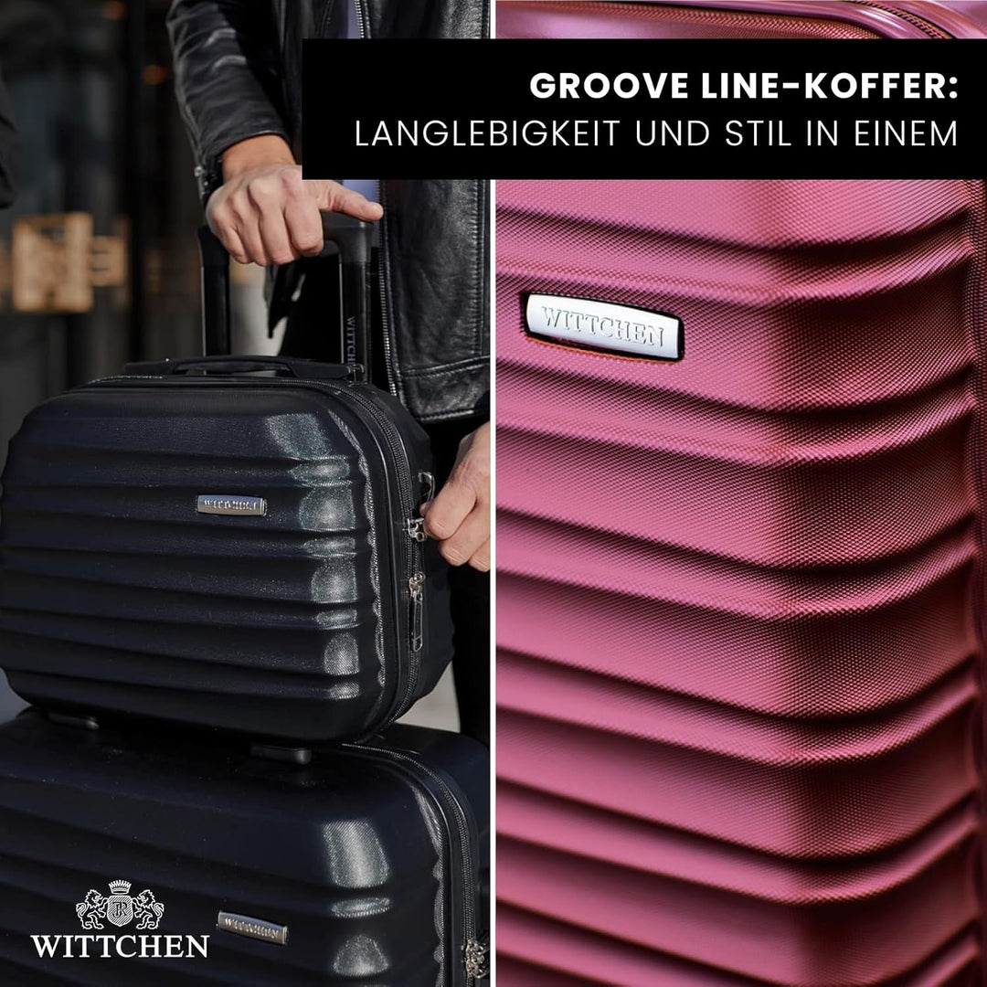 WITTCHEN Reisekoffer Rollkoffer Trolley Grosser Koffer Handgepäck Hartschale aus ABS mit 4 Spinner-R
