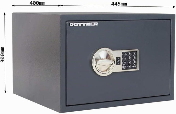 Profirst Wertschutzschrank Tau 300 S2 Stahl Elektronikschloss Aufbohrschutz Klappgriff Tresor Notbes