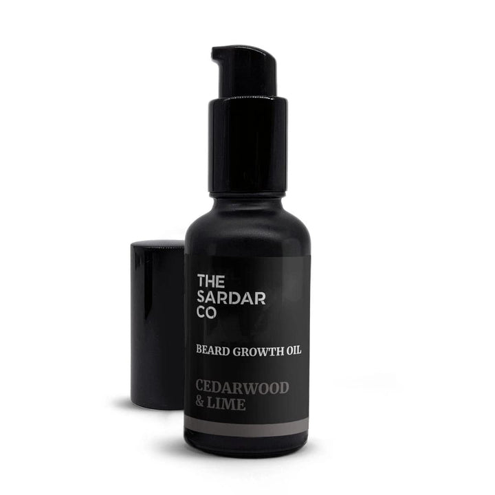 Bartwachstumsöl mit Koffein, Zedernholz und Limette, 30 ml, bestes Öl für Bartwachstum, Pflegung und
