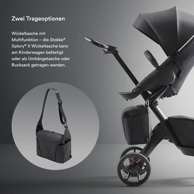 Stokke Xplory X Wickeltasche – Trageoption als Schultertasche oder Rucksack – Inklusive faltbarer Wi