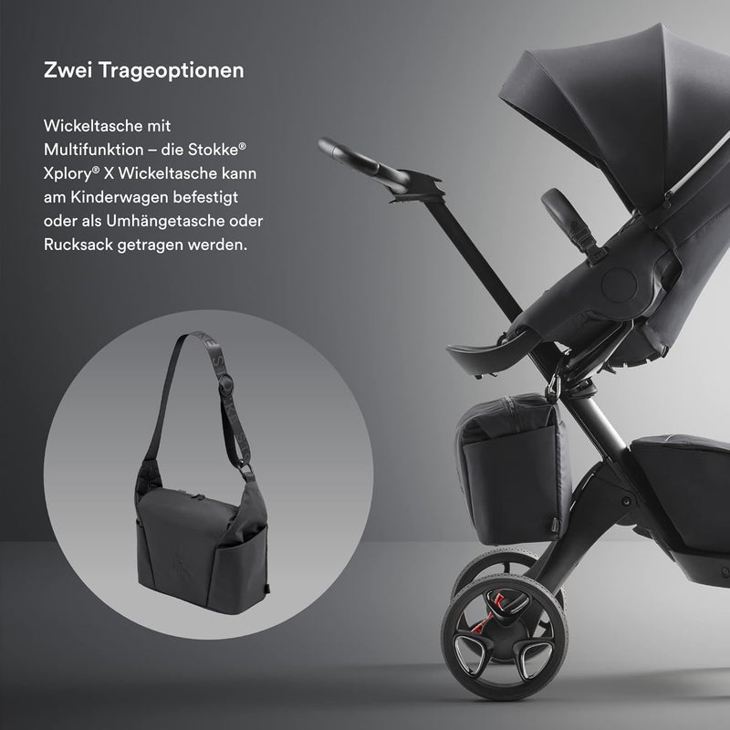 Stokke Xplory X Wickeltasche – Trageoption als Schultertasche oder Rucksack – Inklusive faltbarer Wi