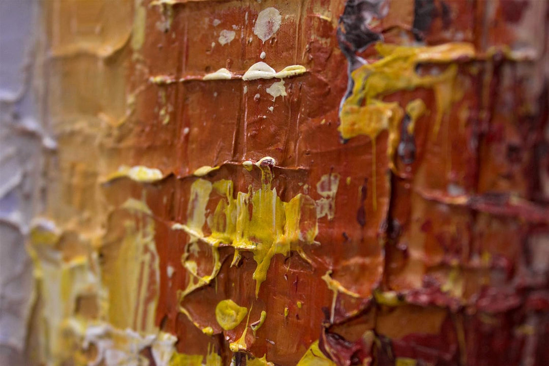 YS-Art Abstrakt Stil Acryl Gemälde auf Leinwand Megapolis Grossstadt handgemalt Wandbilder Wohnzimme