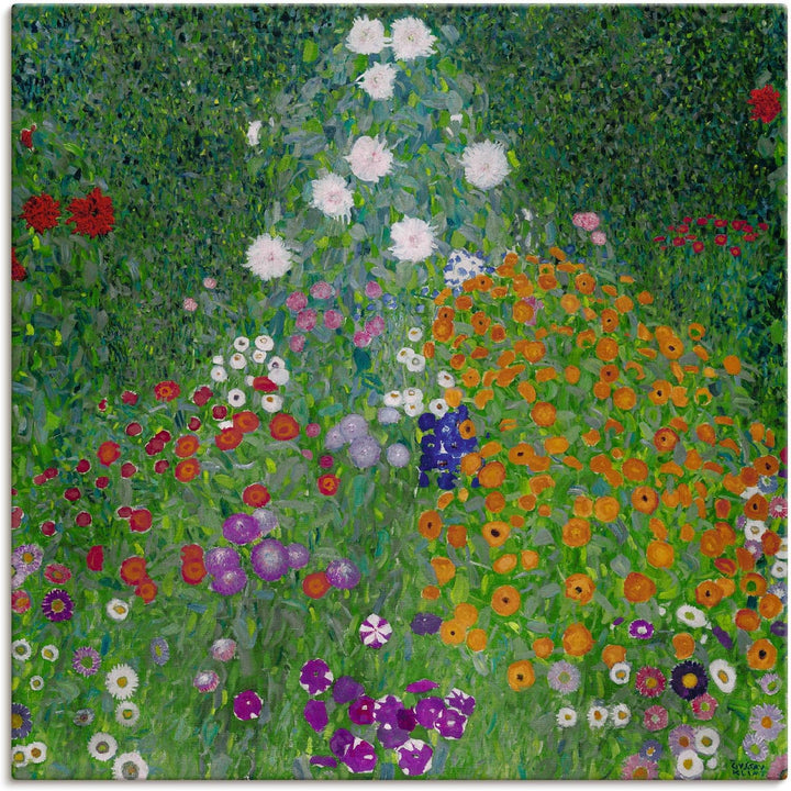 ARTland Leinwandbild Wandbild Bild auf Leinwand 50x50 cm Wanddeko Garten Pflanzen Blumen Farbe Frühl
