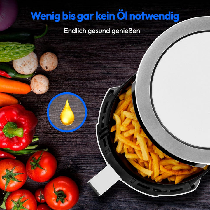 MEDION P40 L Heissluftfritteuse (4,7 Liter, Airfryer, 1500 Watt, einfache Bedienung, ölfreies Fritti