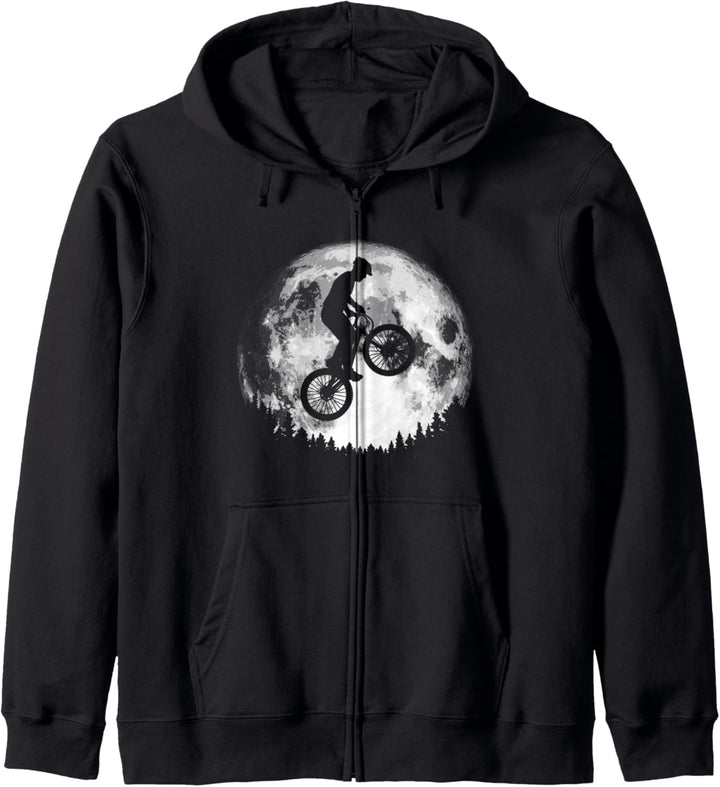 Vintage Mountain Bike & Moon Retro MTB 80s Vibe Kapuzenjacke