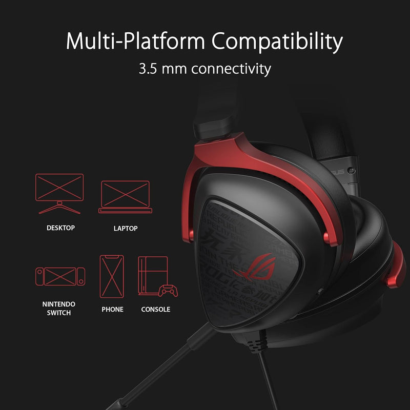 ASUS ROG Delta S Core Gaming Headset (3.5 mm-Anschluss, abnehmbares Mikrofon, kompatibel mit PCs, Ma