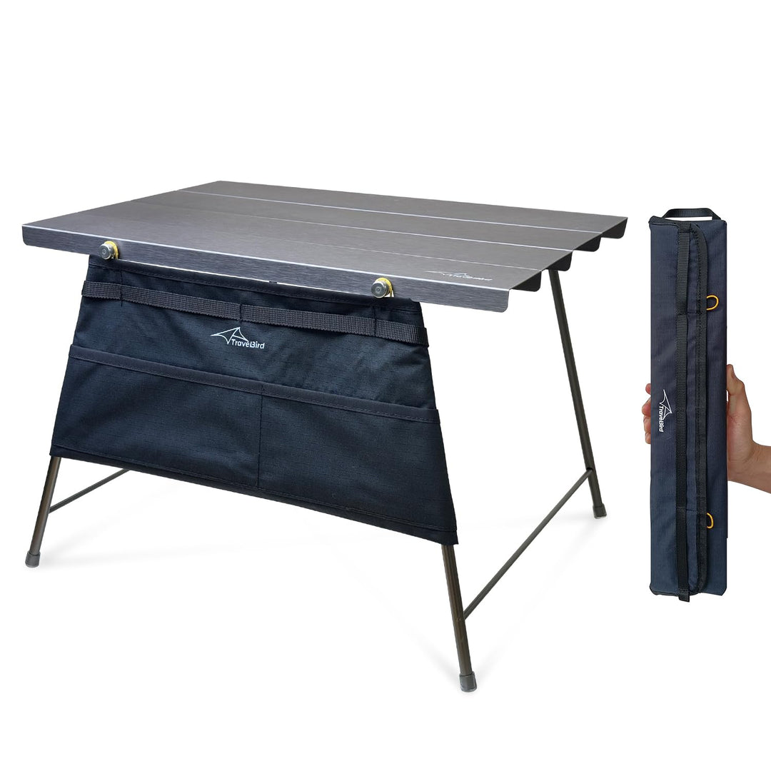 Tragbarer Campingtisch, Faltbar Aluminium Klapptisch mit Tasche, Ultraleichter Outdoor Falttisch, Be
