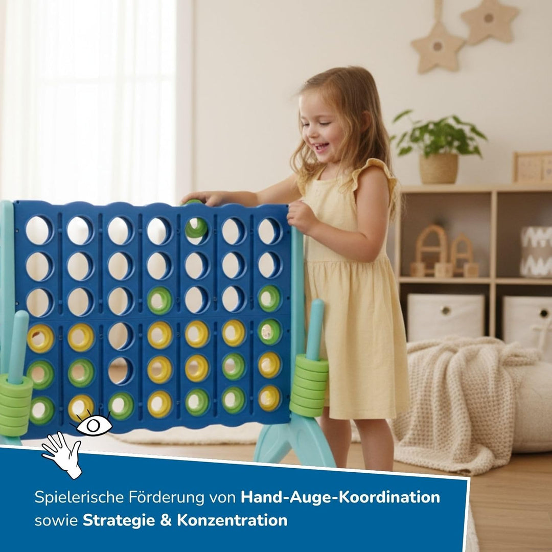 alldoro 60011 XL 4 gewinnt Spiel, 73 x 49 x 72,5 cm, 4 in Einer Reihe Strategiespiel ab 3 Jahren, st