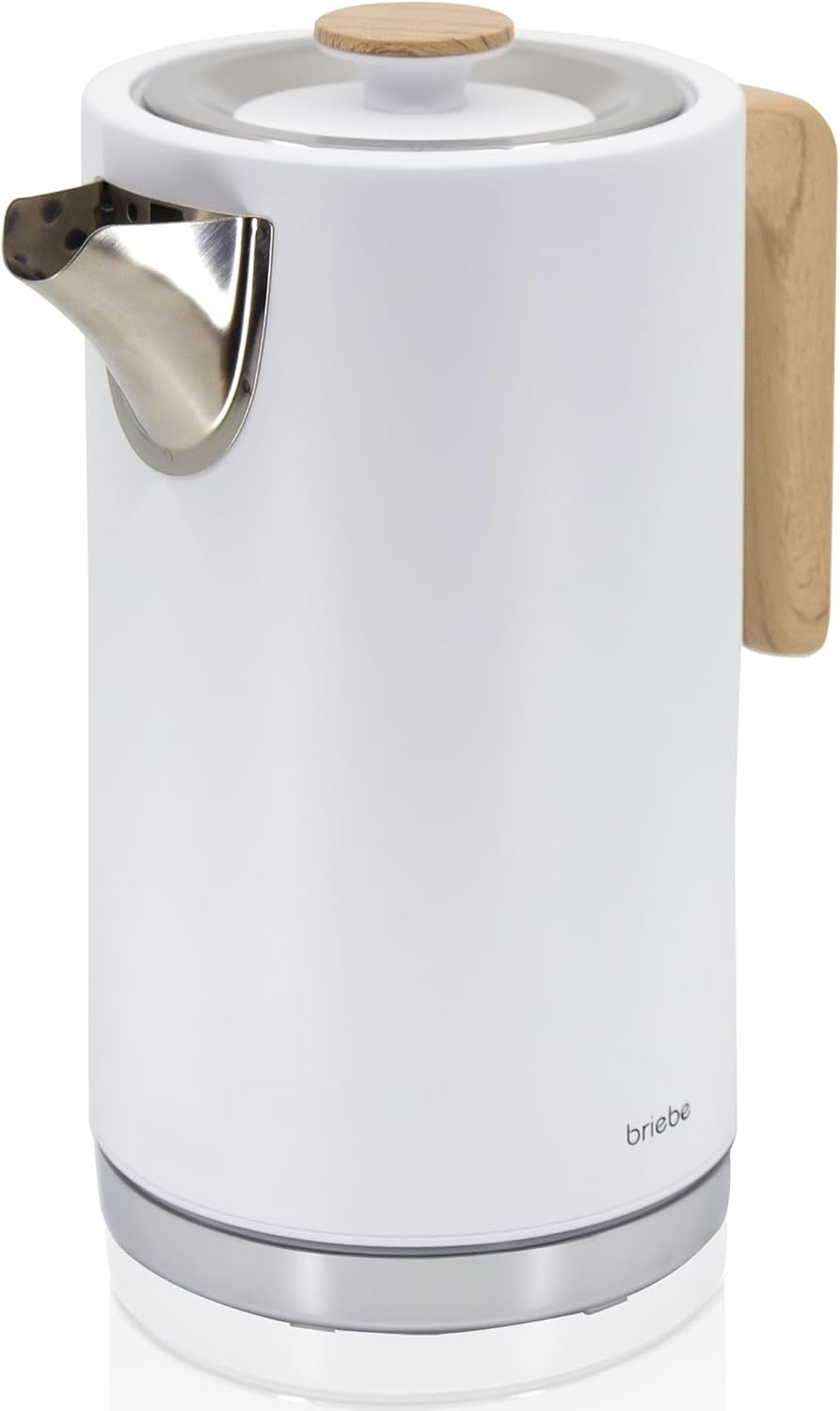 briebe Nordic Wasserkocher 1,7L Elektrischer Teekocher 2200W Schnell Aufheizender, BPA-frei, 360° So