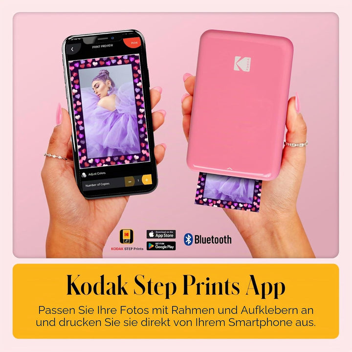KODAK Step Instant-Fotodrucker mit Bluetooth/NFC, Zink Technologie &amp; KODAK App für iOS &amp; Android (Ro