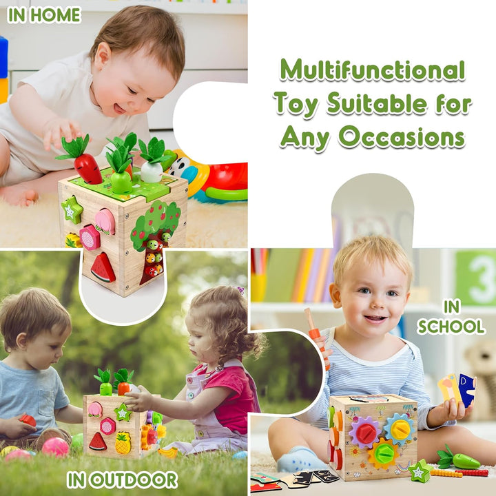 Motorikwürfel 5 in 1 Aktivitätswürfel Spielzeug ab 1 2 3 4 jahr Geschenk, 49 Pcs Montessori Lernspie