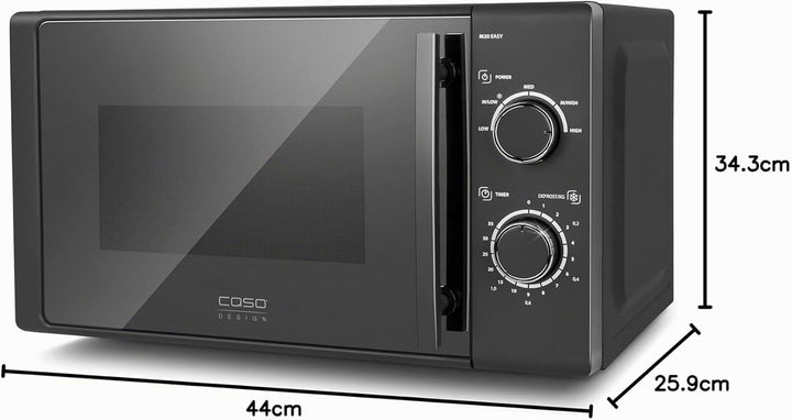 CASO | M20 EASY Mikrowelle | einfache Bedienung, 20 L Garraum, 700 Watt Leistung, Drehteller Ø 25,5c