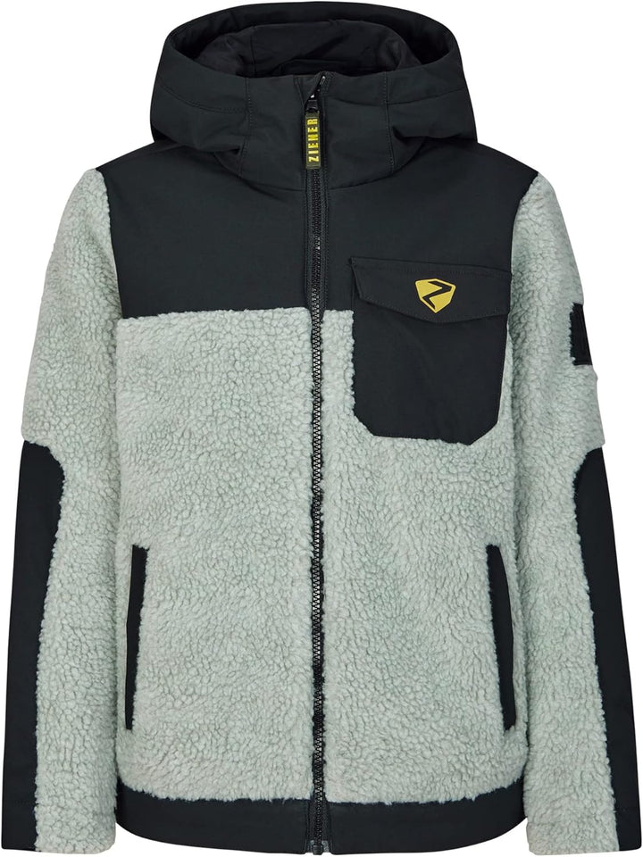 Ziener Jungen Arjun Fleece-Jacke Freizeit/Sport | warm, PFC frei (1er Pack) 104 gray seal, 104 gray