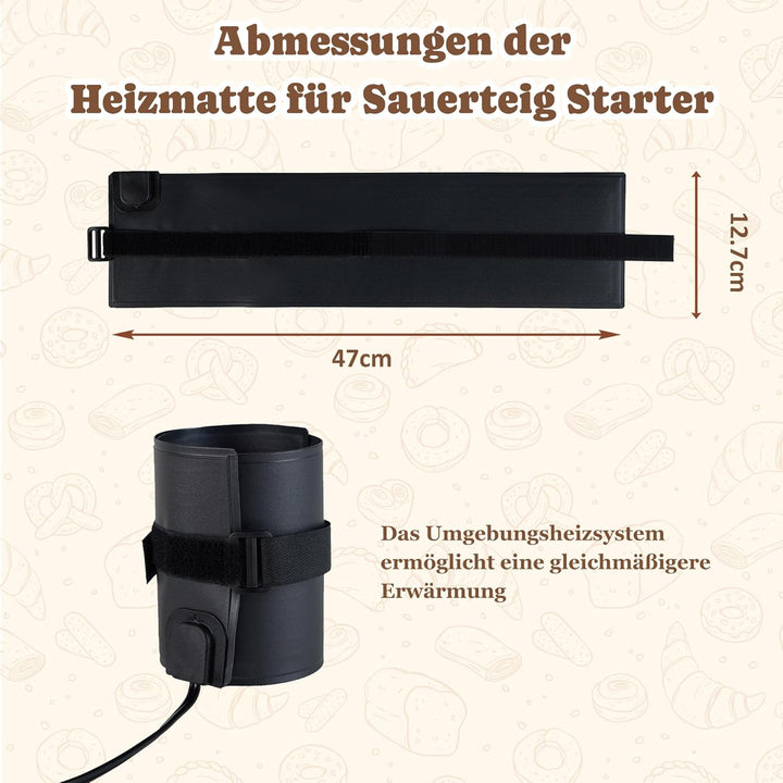 Sauerteig Starter Wärmeflasche/Heizwicklung Einstellbare Temperaturregelung&24h-Timer Sauerteig Sour