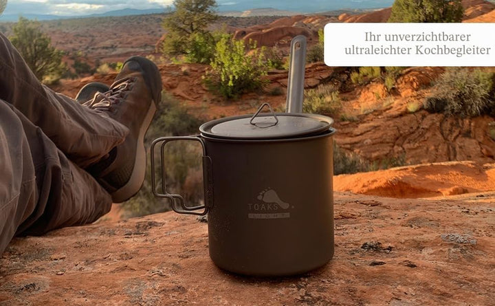 TOAKS Camping Titan Topf Becher Schale (375ml, 450ml, 550ml, 650ml, 700ml, 750ml, 900ml), Outdoor Pi