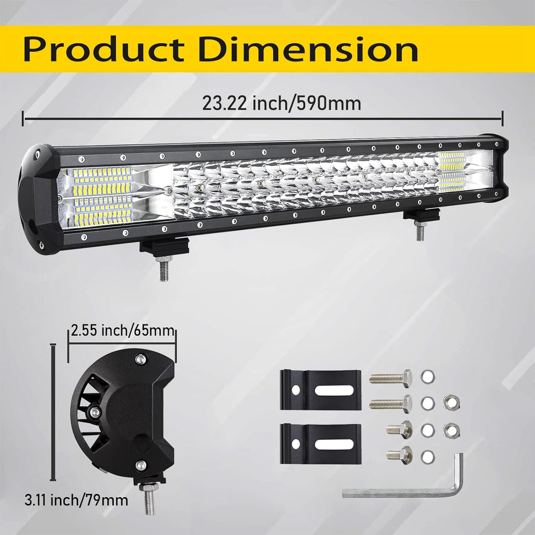 PICAA 324W 23 Zoll LED Lightbar Tri-Reihe LED Lichtbalken Arbeitsscheinwerfer 12V 6000K Wasserdicht