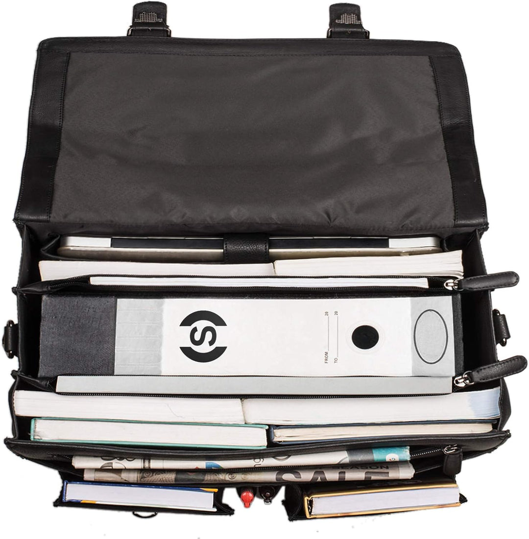 STILORD 'Marius' Klassische Lehrertasche Leder Schultasche XL gross Aktentasche zum Umhängen Busines