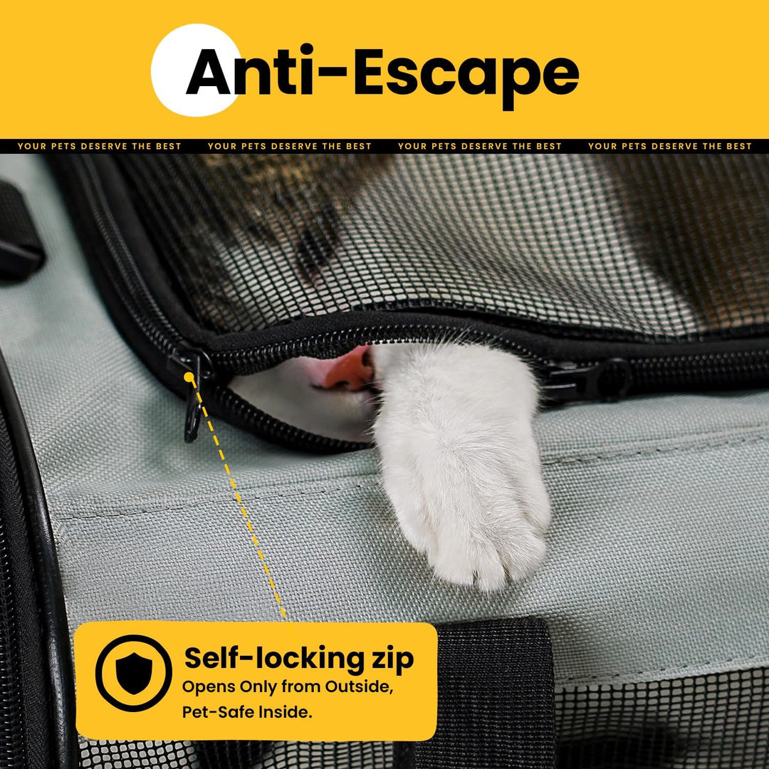 Conlun Katzentransportbox,Weiche Katzentransporttasche mit 4-seitigem Netz, Flugzeugtaugliche Katzen