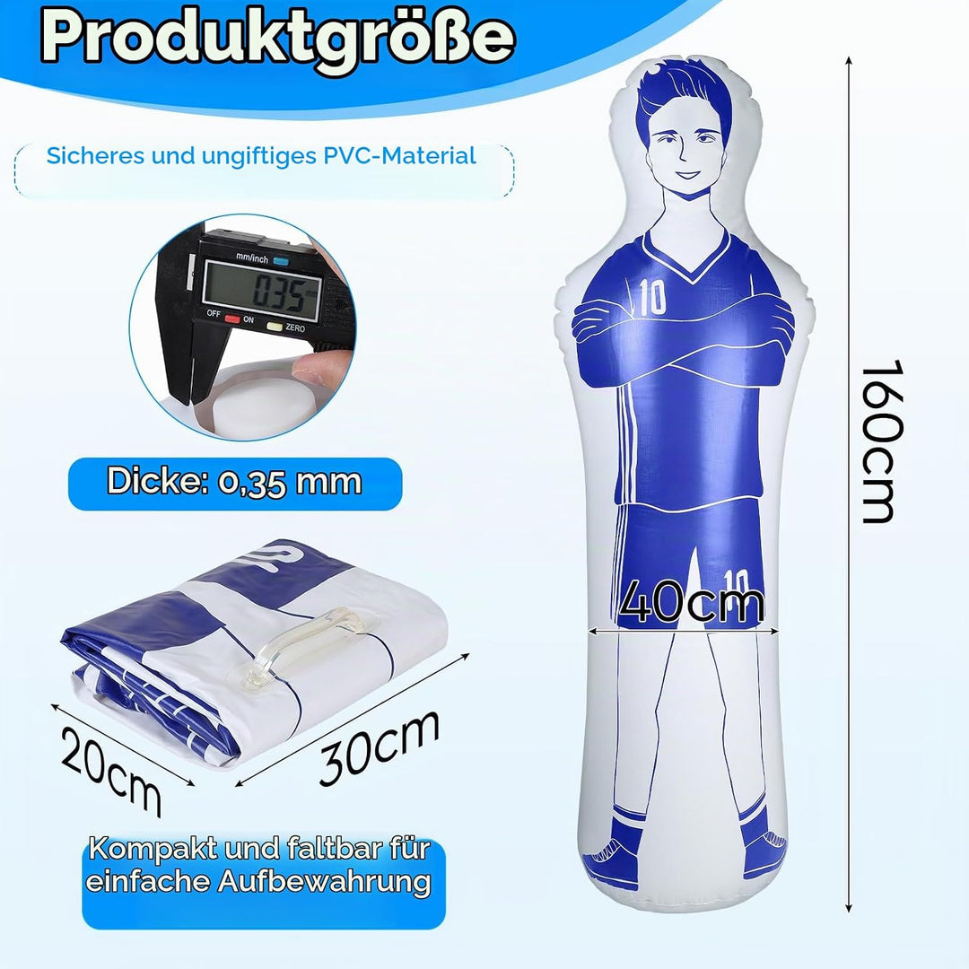 efuturetime Aufblasbare Fussball Dummy aus PVC, Fussballtraining Dummy Trainingspuppe für Torwart Fr