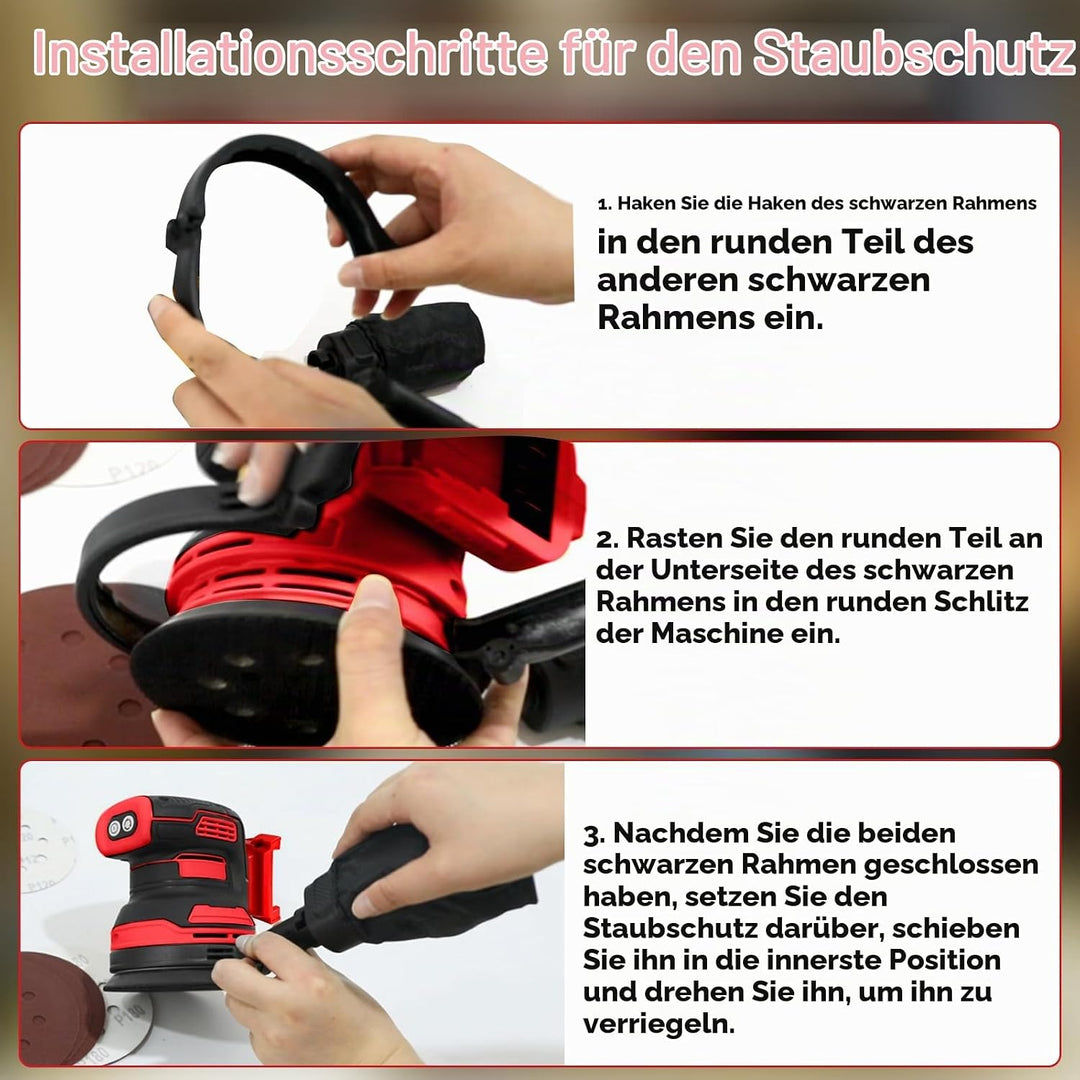 Bürstenloser Exzenterschleifer für Milwaukee M18 18V Akku, 12,7 cm Brushelss Elektrischer Handschlei