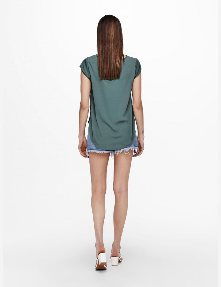 ONLY Vic Short Sleeve Top 34 Grün (Balsam Green), 34 Grün (Balsam Green)