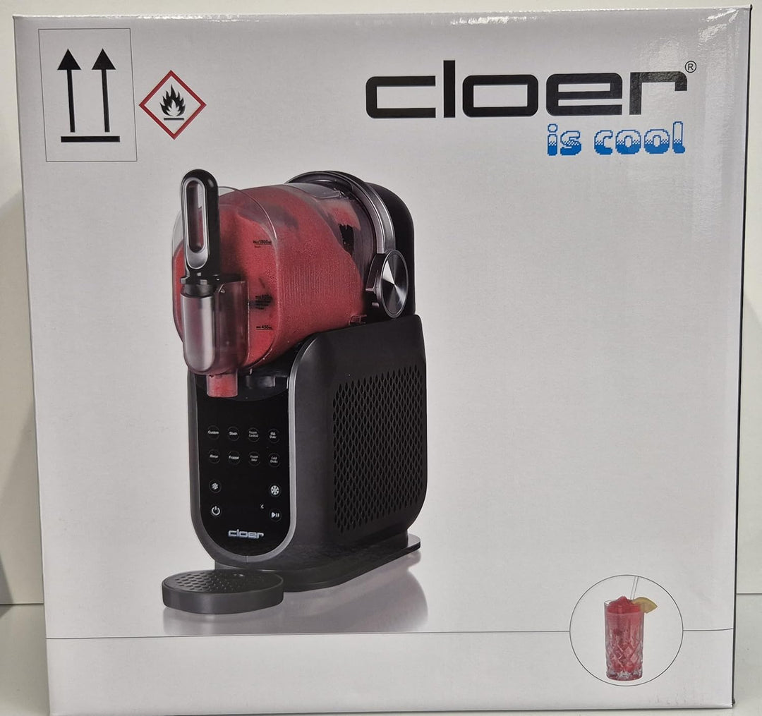 Cloer 9960 Slush Eis Maschine für bis zu 2,5 Liter, 6 Einstellungen, Slush Ice, Frozen Cocktail, Mil