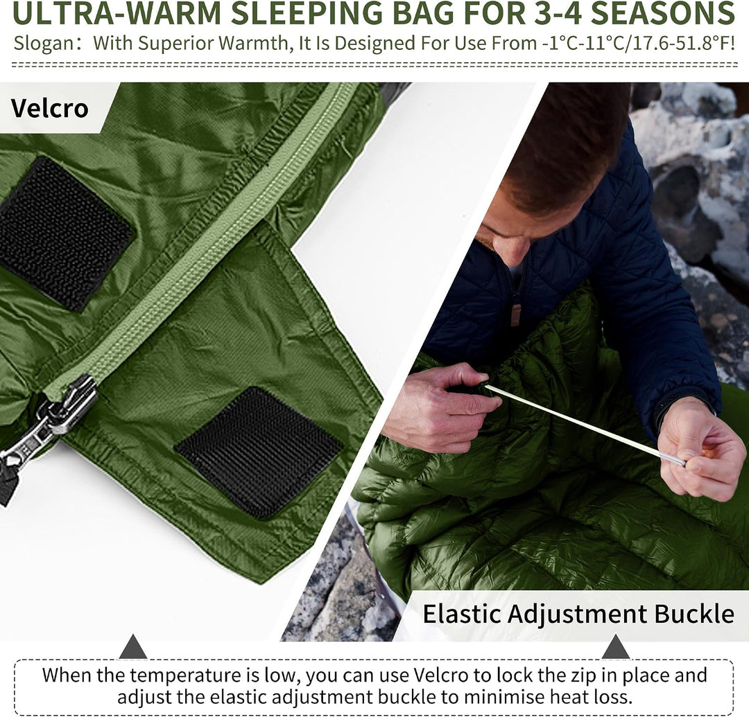 Naturehike Ultraleichter Umschlagschlafsack für Erwachsene, 3-4 Jahreszeiten, wasserdichter Schlafsa