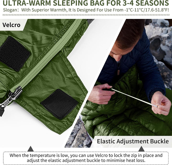 Naturehike Ultraleichter Umschlagschlafsack für Erwachsene, 3-4 Jahreszeiten, wasserdichter Schlafsa