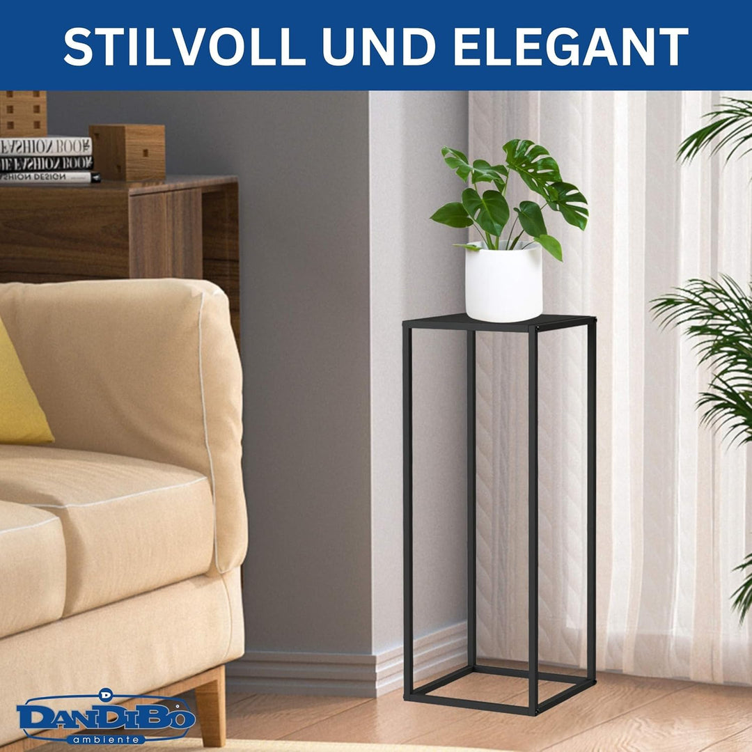 DanDiBo Pflanzenständer Metall Schwarz Eckig 80 cm 96588 Beistelltisch Hoch Blumenhocker Blumenständ
