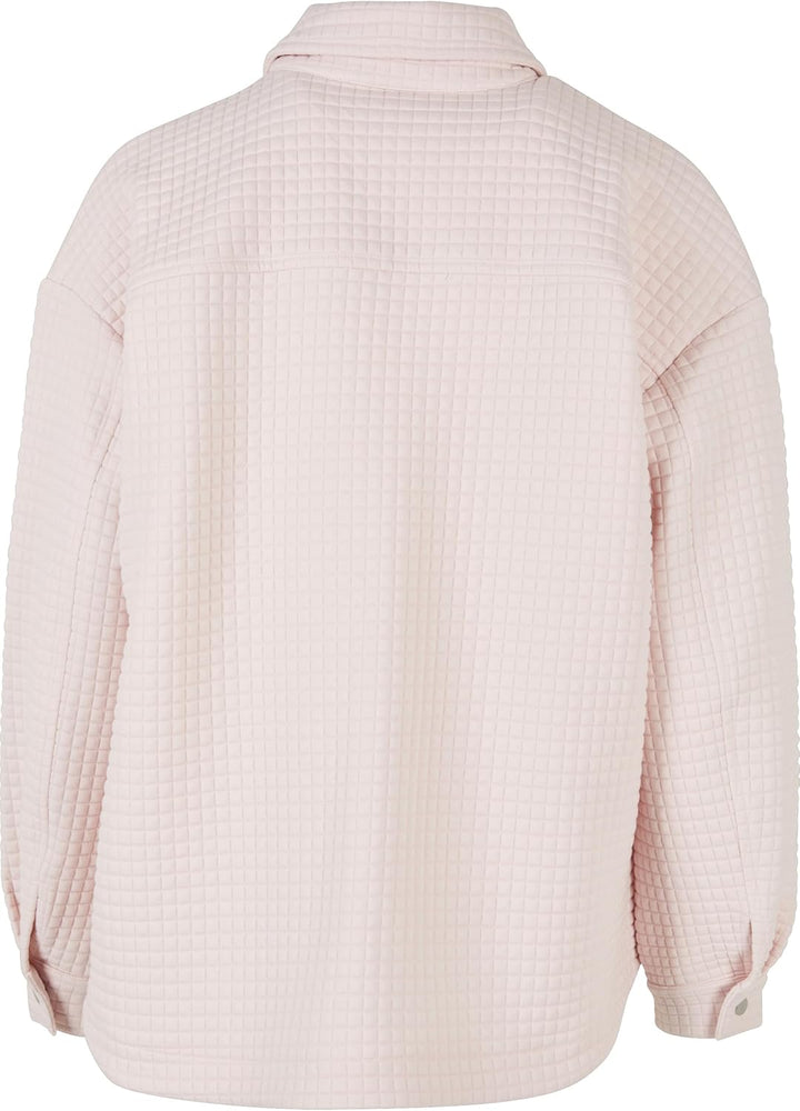 Urban Classics Damen Ladies Quilted Sweat Overshirt Strickjacke S Rosa, S Rosa