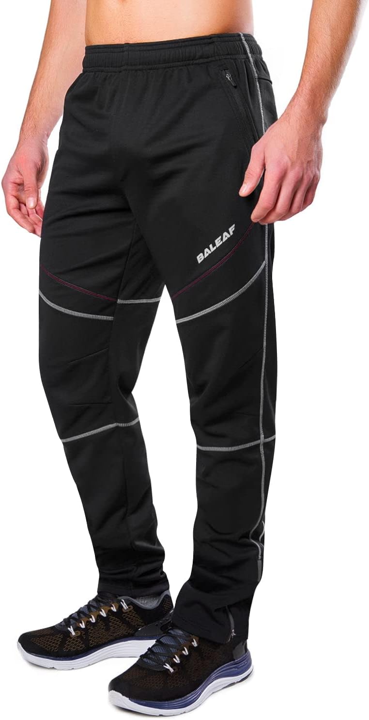 baleaf Herren Fahrradhose Thermo Fleece Radhose Wasserdicht Winddicht Softshellhose Warm Wanderhose