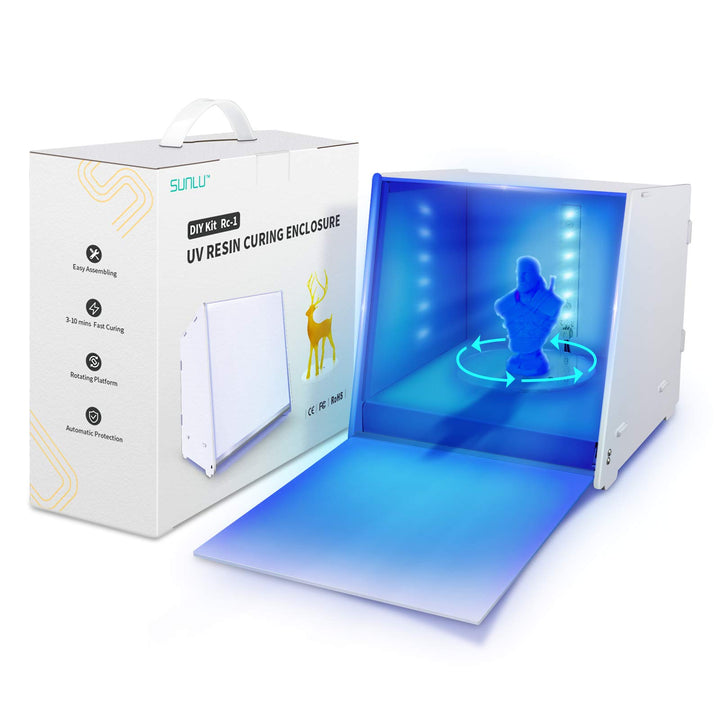 SUNLU Harz UV Härtungsbox, Rotierend 405nm UV Licht Aushärtung Maschine für 3D Harz Drucker Drucken